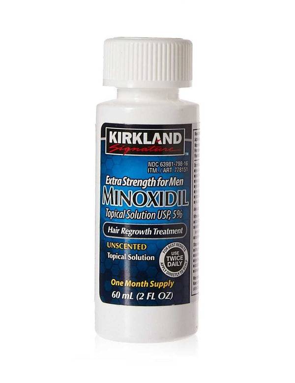 Minoxidil Kirkland 5% - Traitement pour la Chevelure et la Barbe (Flacon 60 ml)