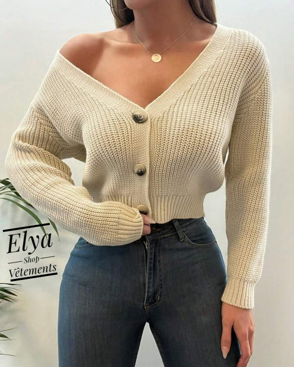 Frenchy Cardigan à bouton