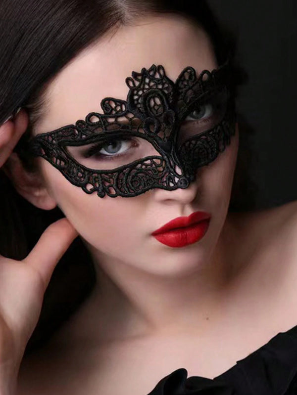 Masque en dentelle creux à moitié visage pour femmes