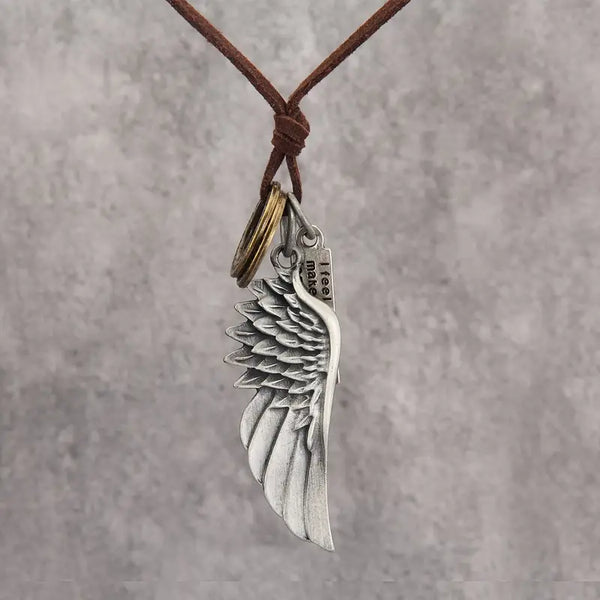 Collier Pendentif Ailes d’Ange – Homme  Style Hip Hop & Punk Fashion – 1 pièce