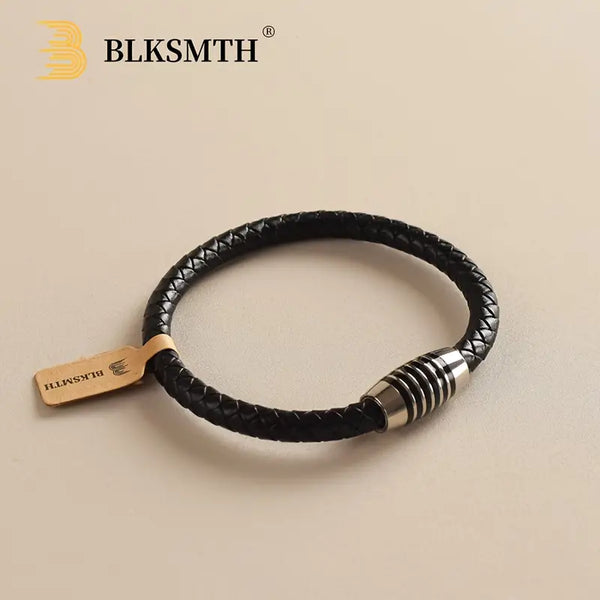BLKSMTH – Bracelet de Sport Classique en Cuir Gothique  Avec boucle cachée – Pour toutes les occasions
