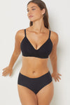 Ensemble Etam Soutien-gorge sans armatures coques fines et culotte en coton noire